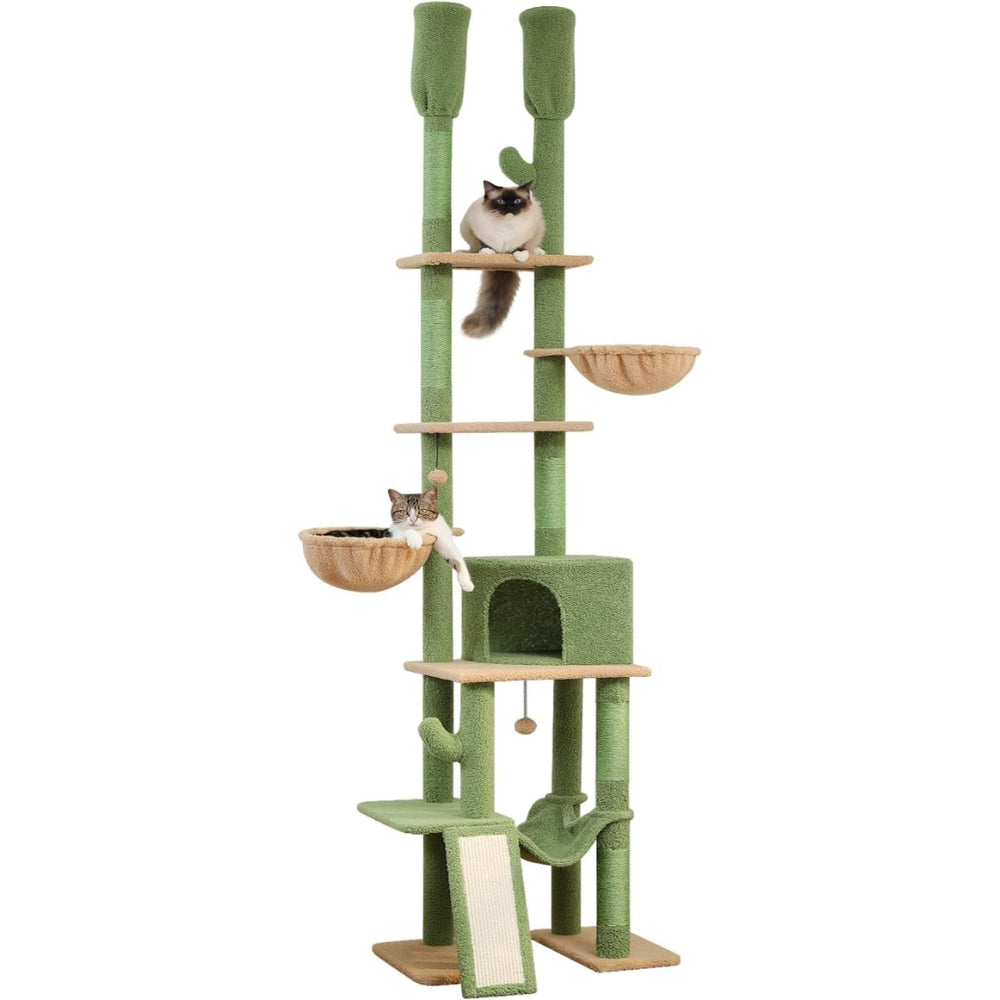 Cactus Cat Tree Floor to Ceiling Cat Tower with Adjustable Heigh_3