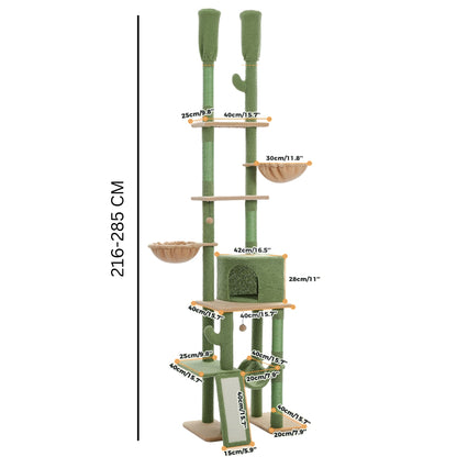 Cactus Cat Tree Floor to Ceiling Cat Tower with Adjustable Heigh_4