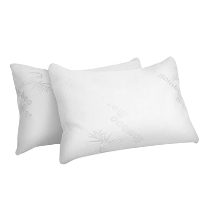 Memory Foam Pillow Twin Pack Pillows Bamboo Fabric Cool Gel_3