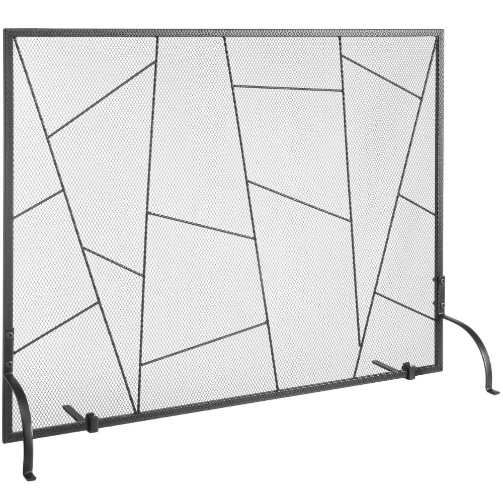 Fireplace Screen 1 Panel with Door Iron_7