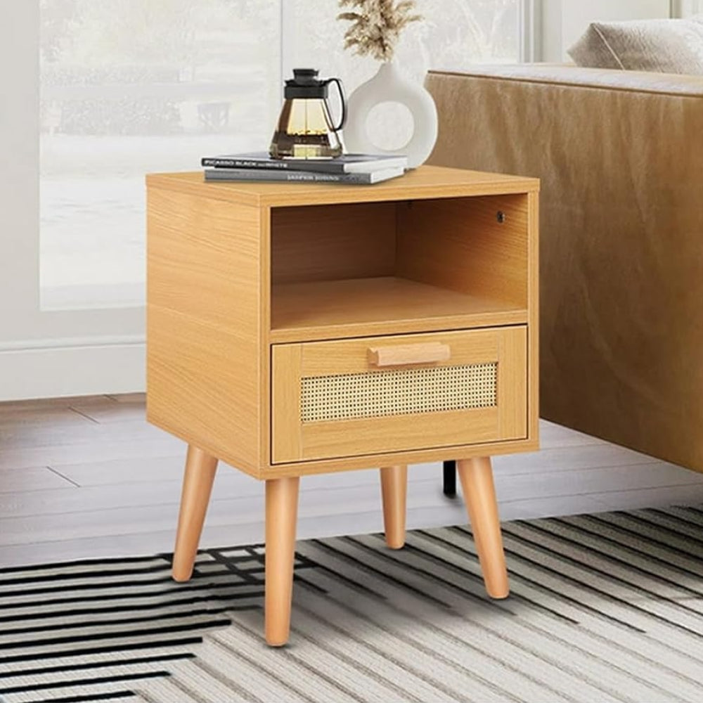 Bedside Table Nightstand Side Storage Cabinet Scandinavian_1