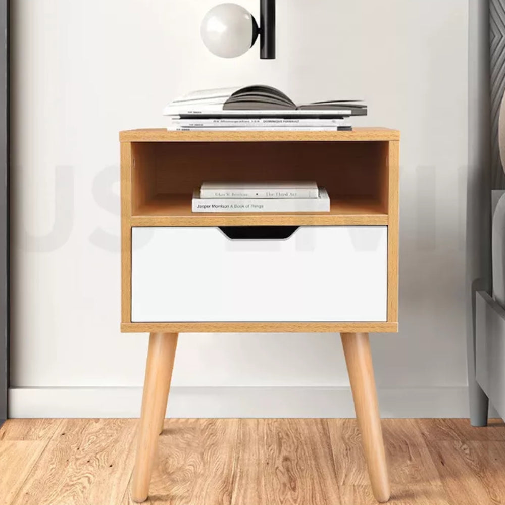 Bedside Table Nightstand Side Storage Cabinet Scandinavian_2