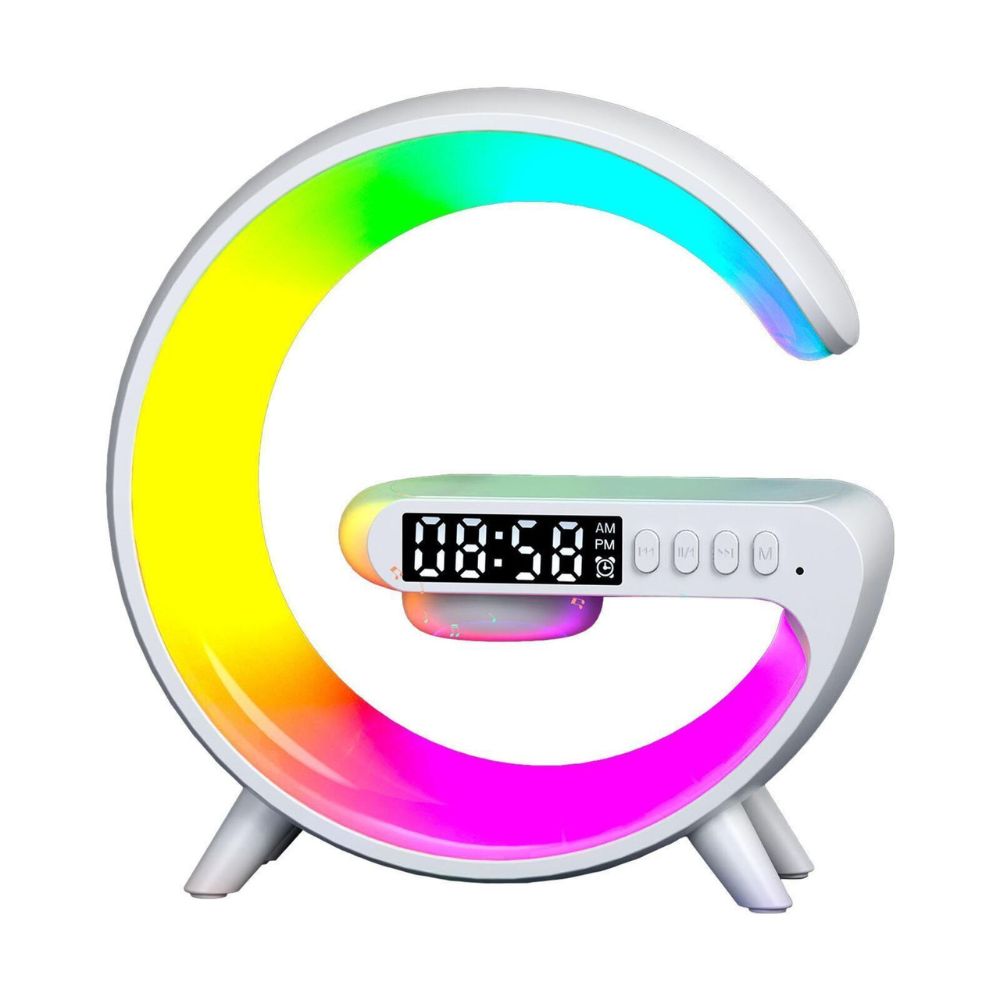 Smart G Lamp Night Light Bluetooth Speaker Wireless Charger LED RGB Alarm Clock_7