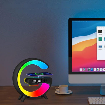 Smart G Lamp Night Light Bluetooth Speaker Wireless Charger LED RGB Alarm Clock_2