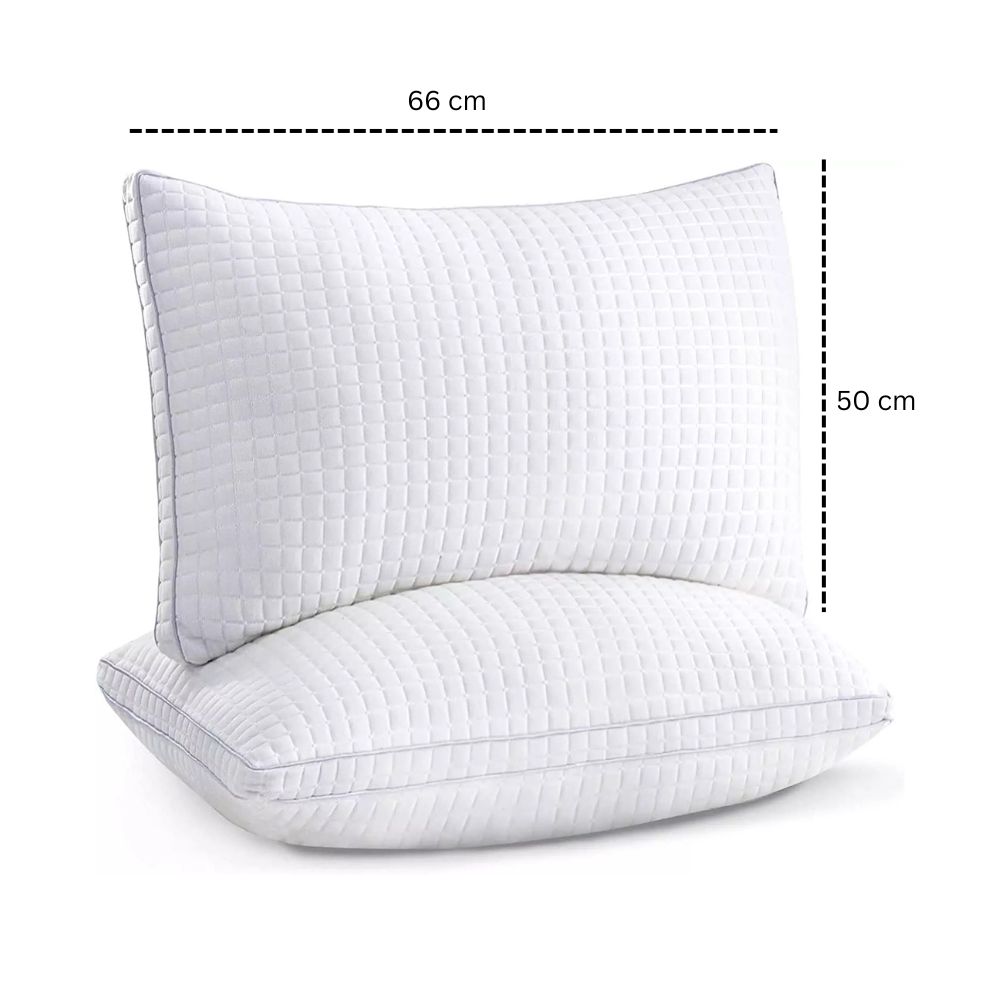 Luxurious 2-Pack Adjustable Quality Pillows Hotel Grade Cotton Covers_5