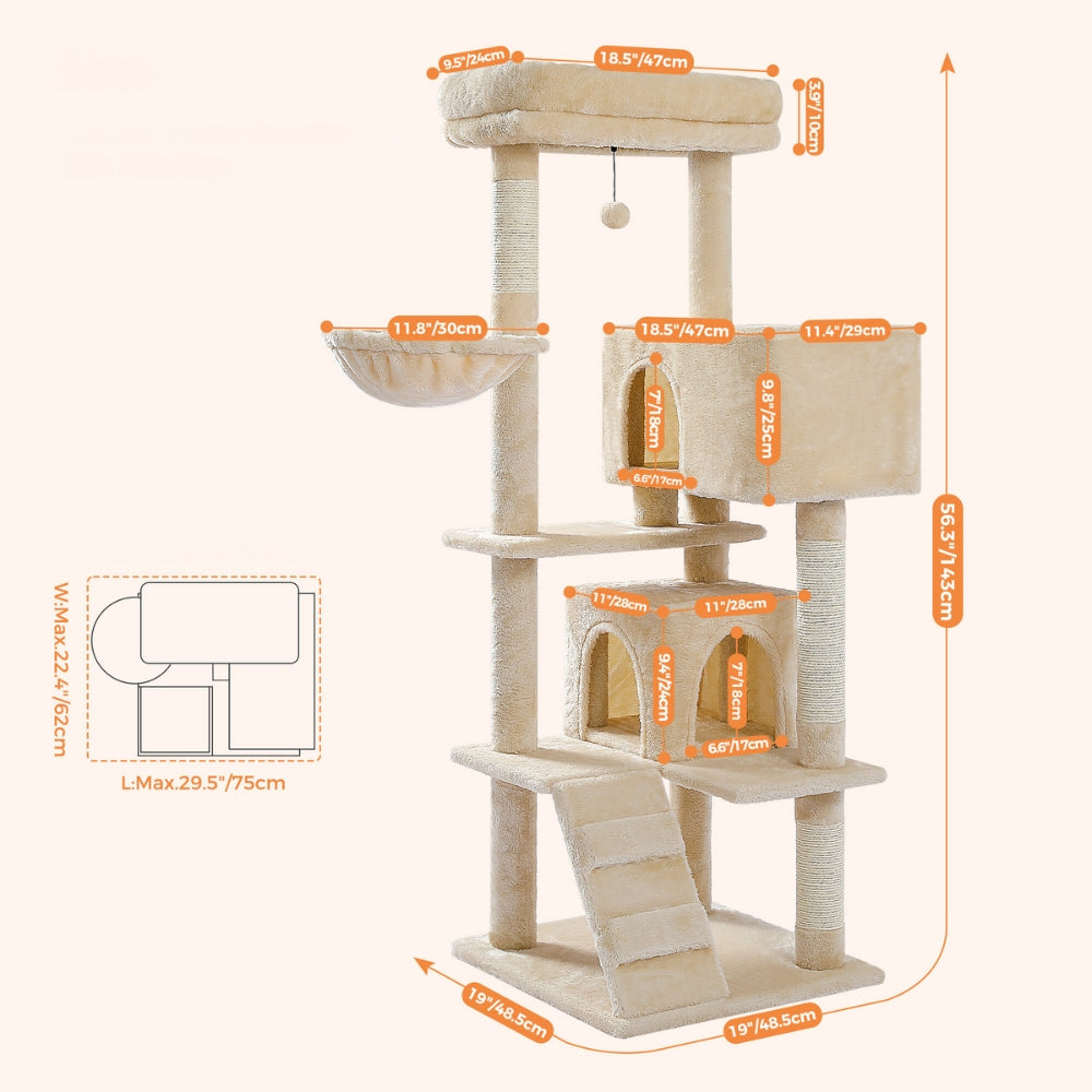 Large Cat Tree Double Condos Sisal Scratching Posts_8