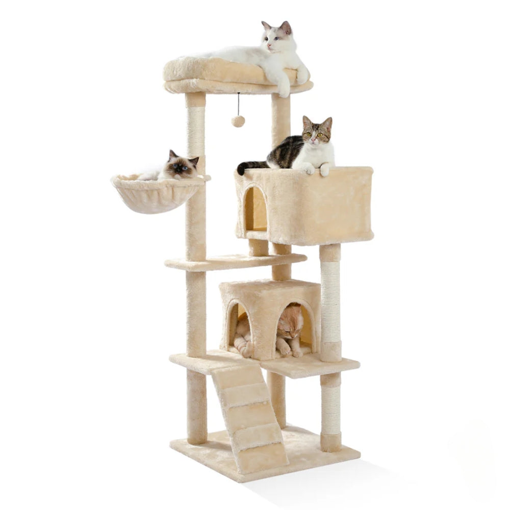 Large Cat Tree Double Condos Sisal Scratching Posts_2