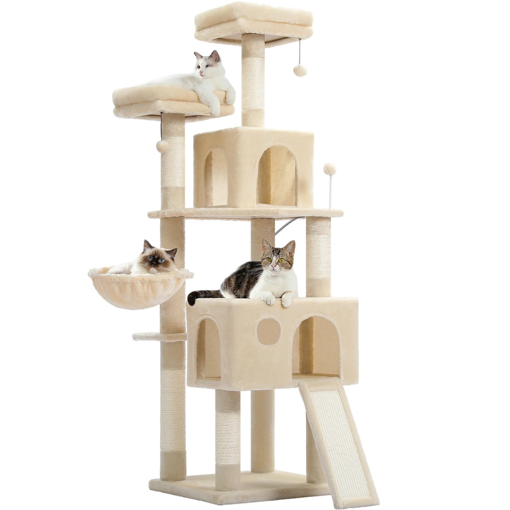 Large Cat Tree Double Condos Sisal Scratching Posts_1