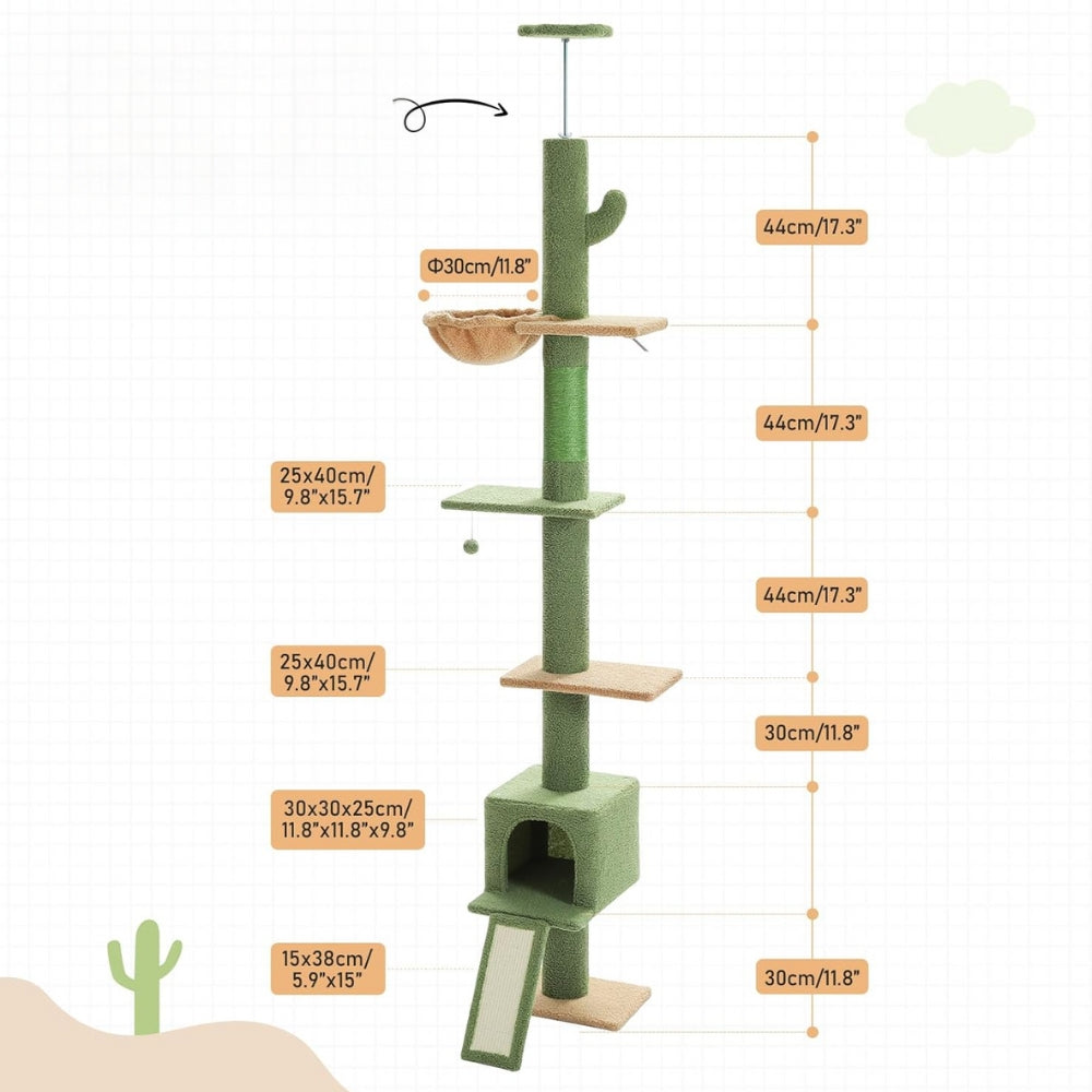 Adjustable Floor to Ceiling Cat Tree Tower_12