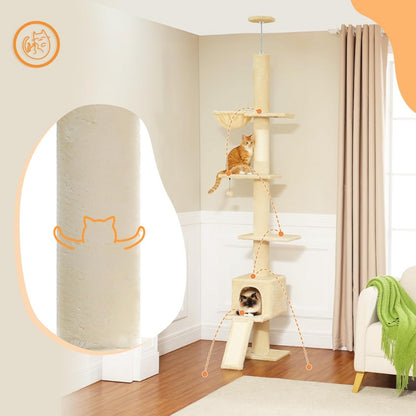 Adjustable Floor to Ceiling Cat Tree Tower_7