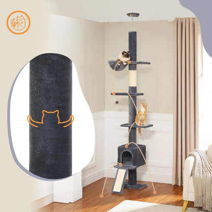 Adjustable Floor to Ceiling Cat Tree Tower_8