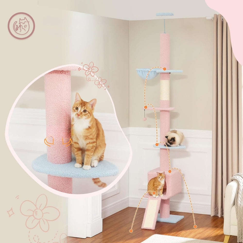 Adjustable Floor to Ceiling Cat Tree Tower_9