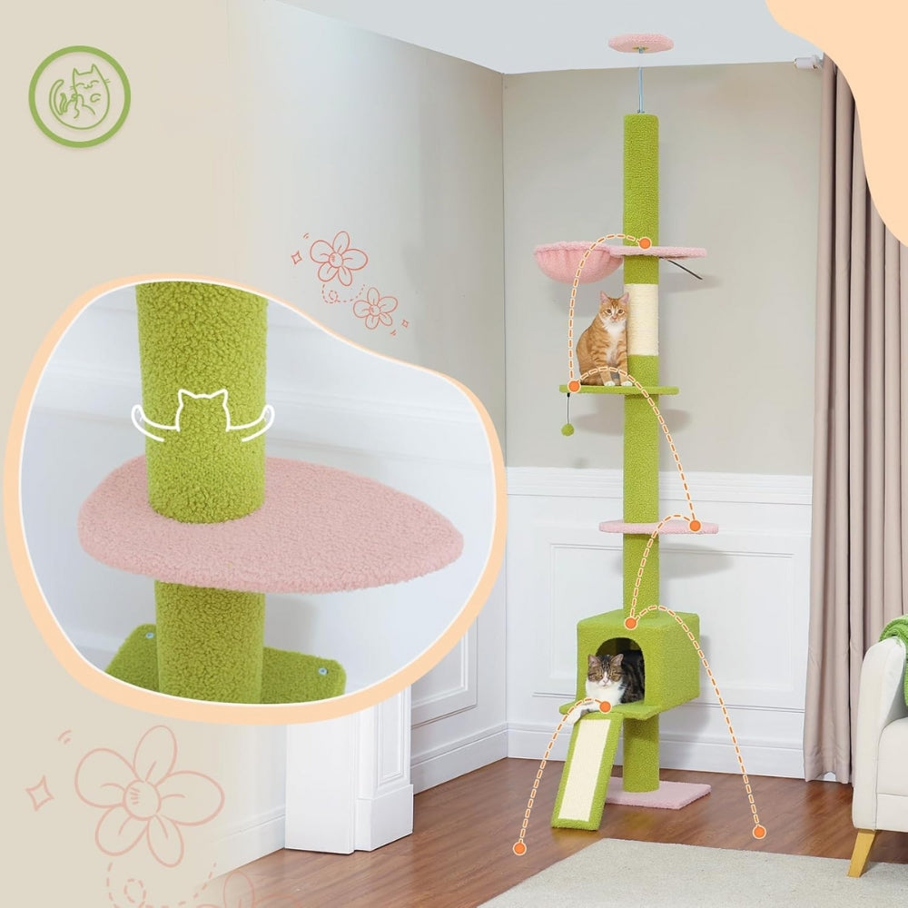 Adjustable Floor to Ceiling Cat Tree Tower_11