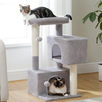 Cat Tower with Double Condo for Kittens Indoor Large Top Perch_2