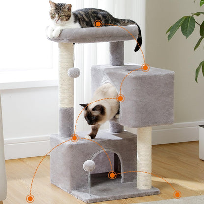 Cat Tower with Double Condo for Kittens Indoor Large Top Perch_3