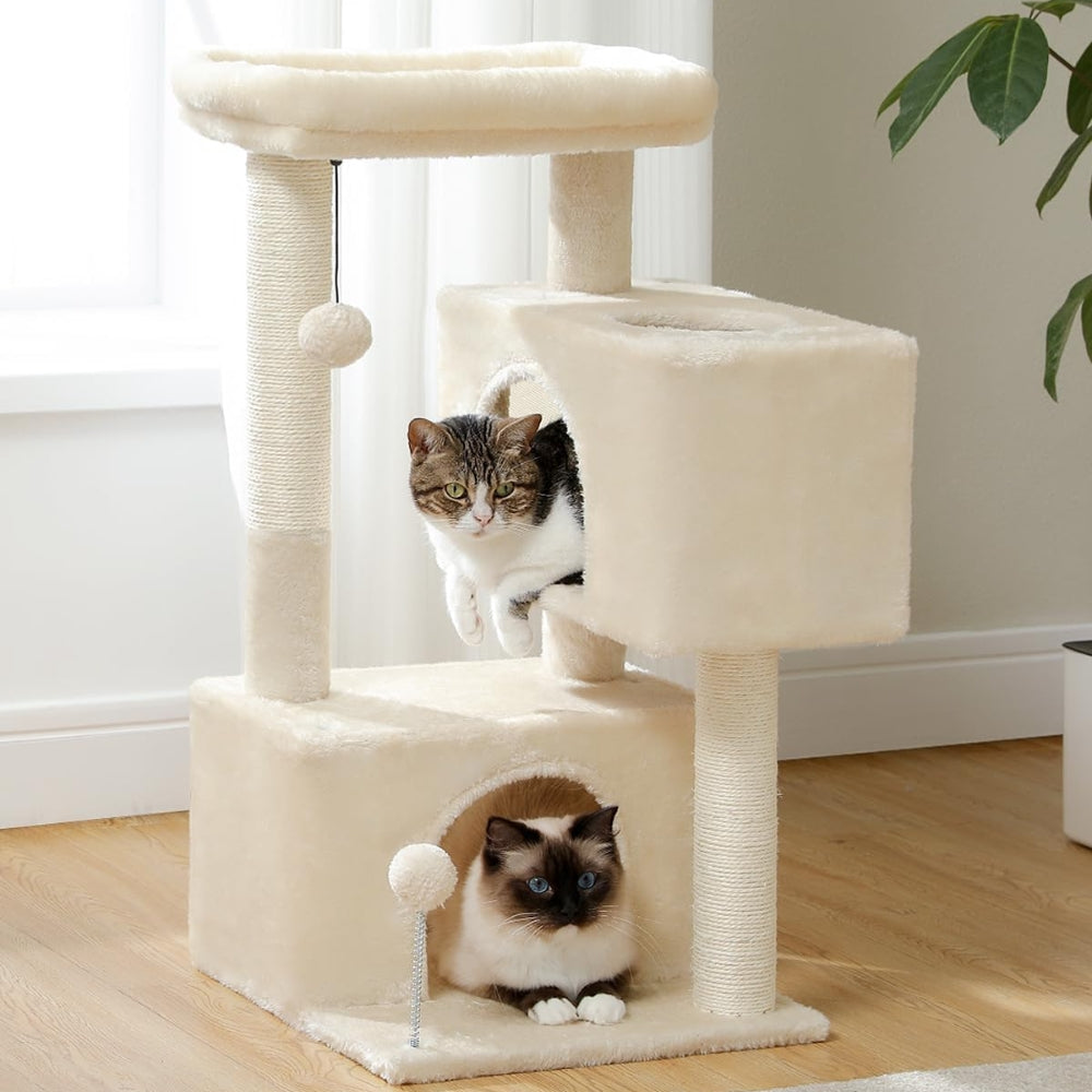 Cat Tower with Double Condo for Kittens Indoor Large Top Perch_4