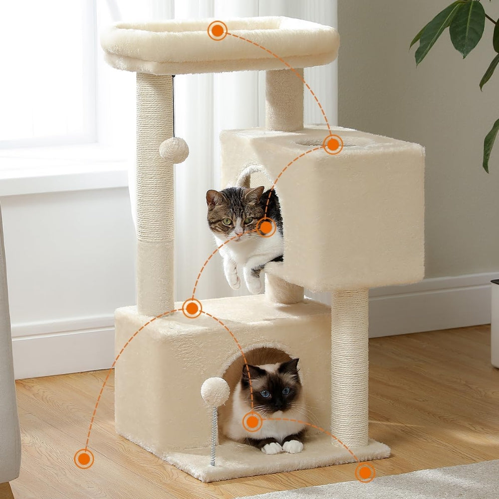 Cat Tower with Double Condo for Kittens Indoor Large Top Perch_5