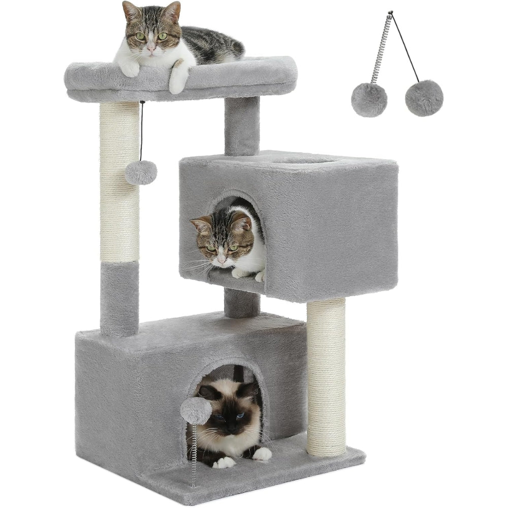 Cat Tower with Double Condo for Kittens Indoor Large Top Perch_0