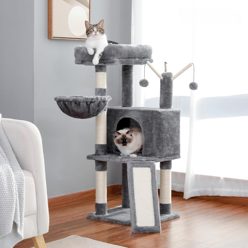 Multi-Level Cat Tree with Large Condo, Hammock, Cat Scratching Posts_2