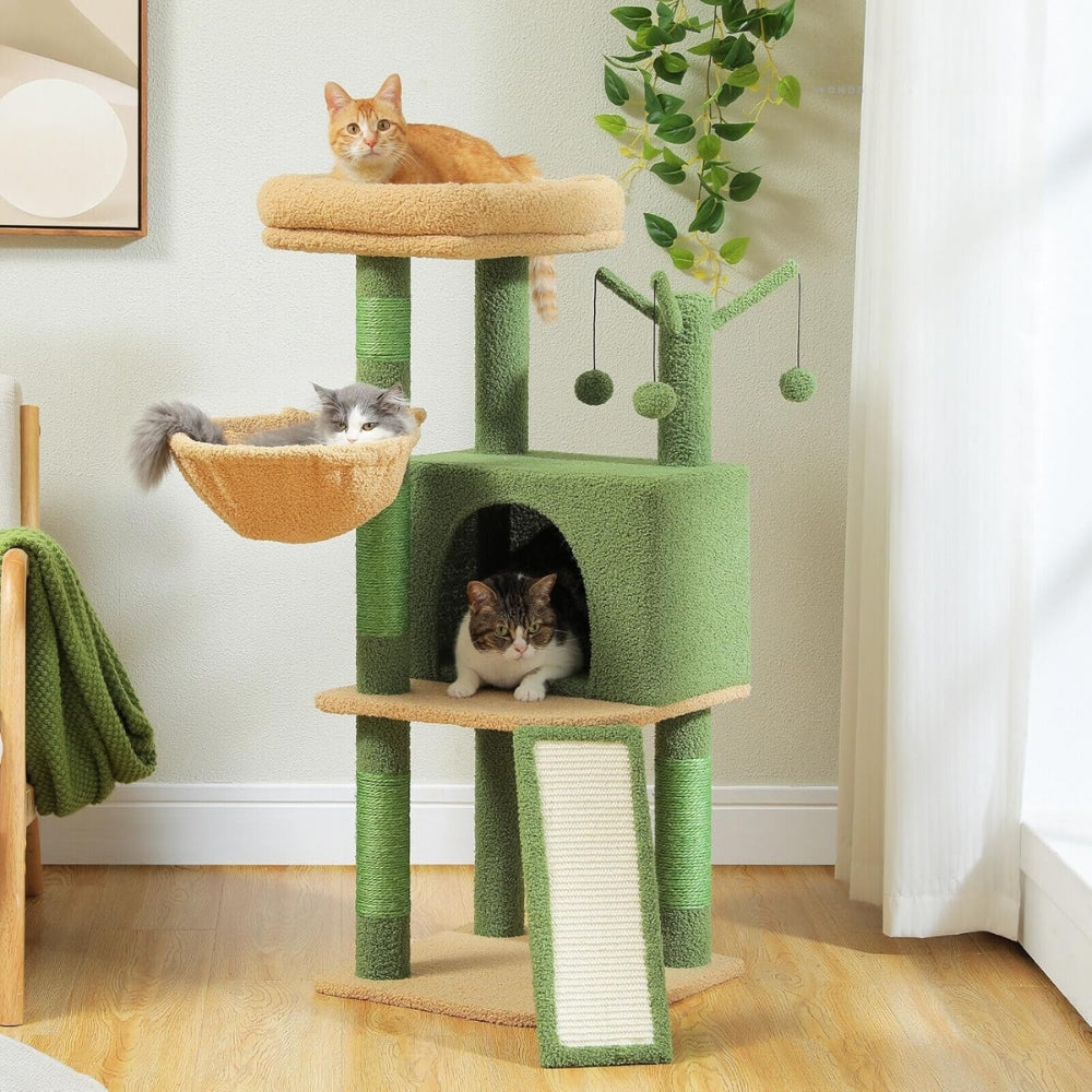 Multi-Level Cat Tree with Large Condo, Hammock, Cat Scratching Posts_4