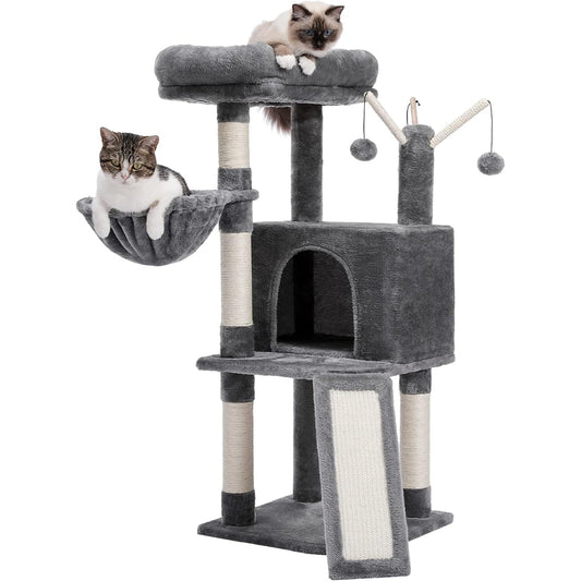 Multi-Level Cat Tree with Large Condo, Hammock, Cat Scratching Posts_0