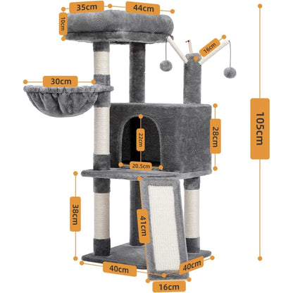 Multi-Level Cat Tree with Large Condo, Hammock, Cat Scratching Posts_6