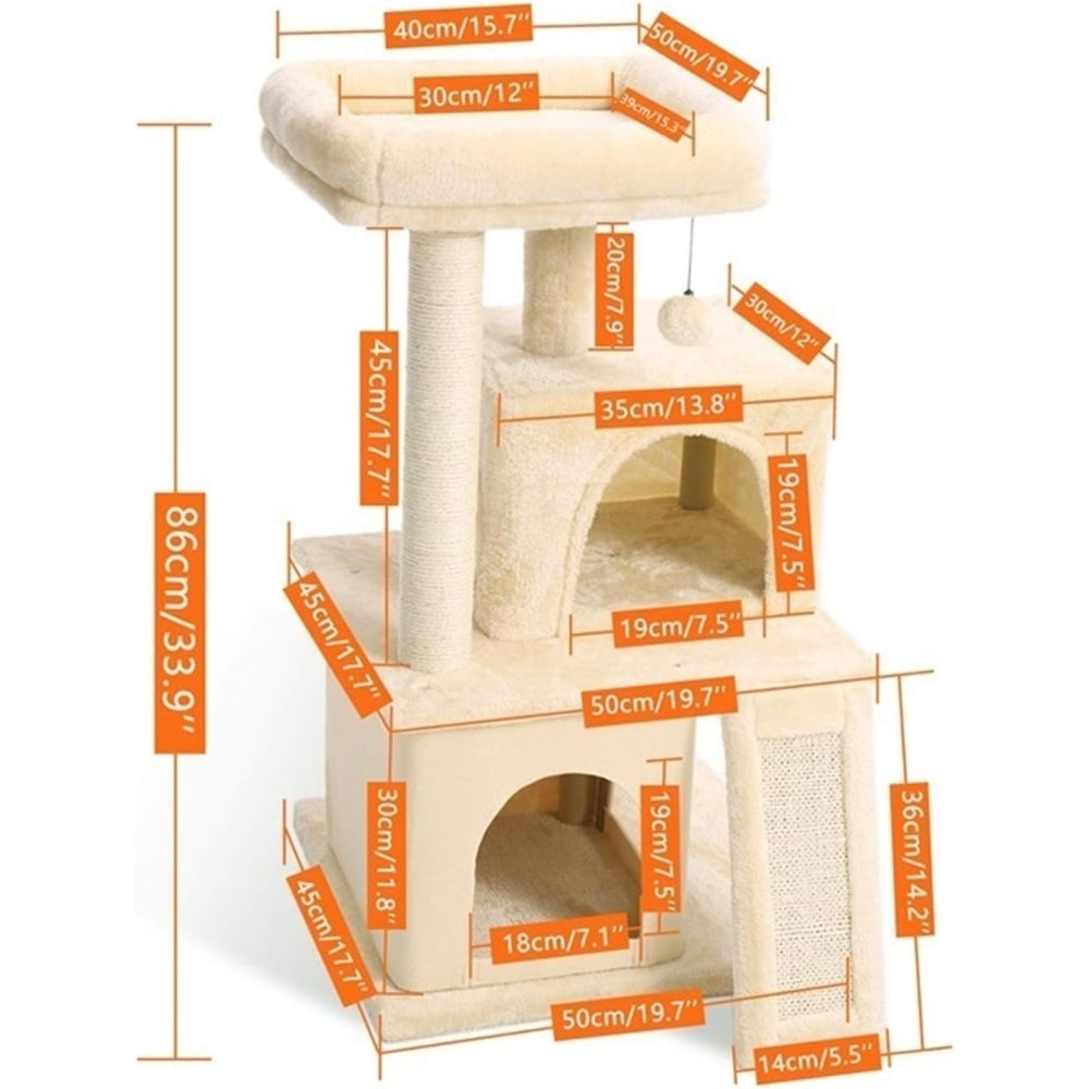 Cat Tree House Tower Condo Wood Cat Scratching Sisal-Covered Scratch_7