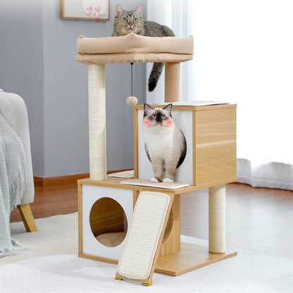 Cat Tree House with Scratching Board_2