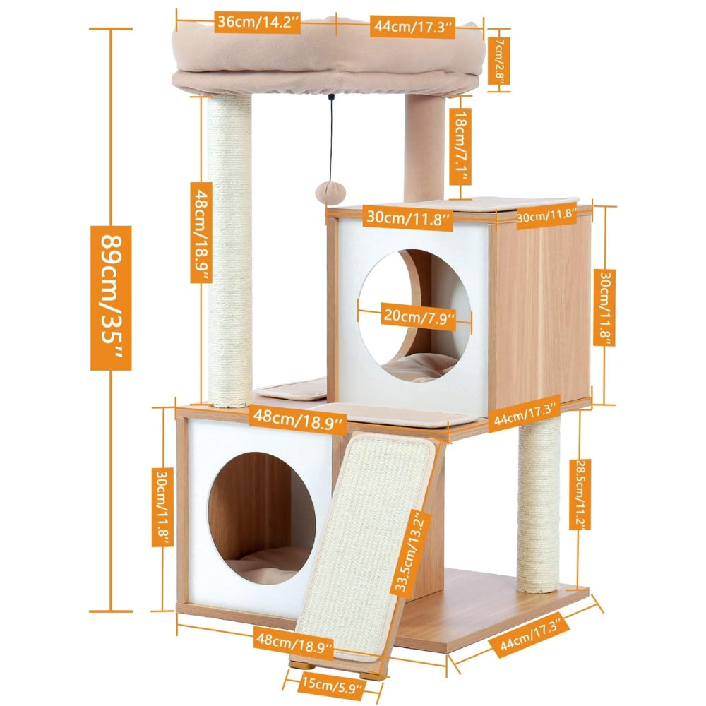 Cat Tree House with Scratching Board_5