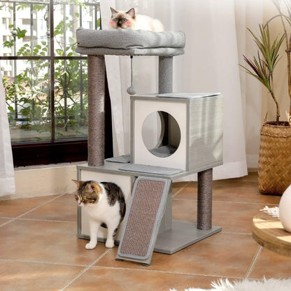 Cat Tree House Condo Cat’s Activity Center with Double Condo_10