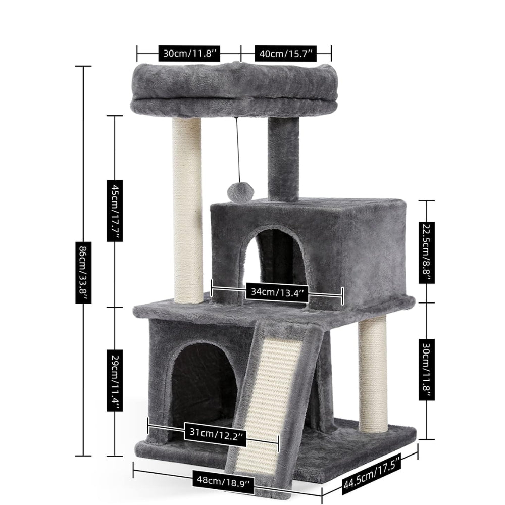 Cat Tree House Condo Cat’s Activity Center with Double Condo_12