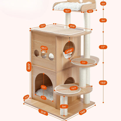 Cat Tree House Condo Cat’s Activity Center with Double Condo_13