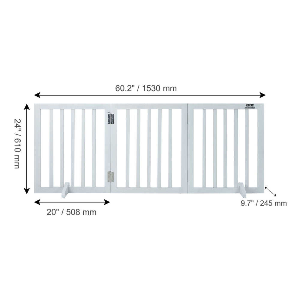 Free Standing Dog Gate Freestanding Pet Gate 3 Panels Foldable Dog Gate_9