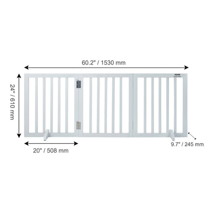 Free Standing Dog Gate Freestanding Pet Gate 3 Panels Foldable Dog Gate_9