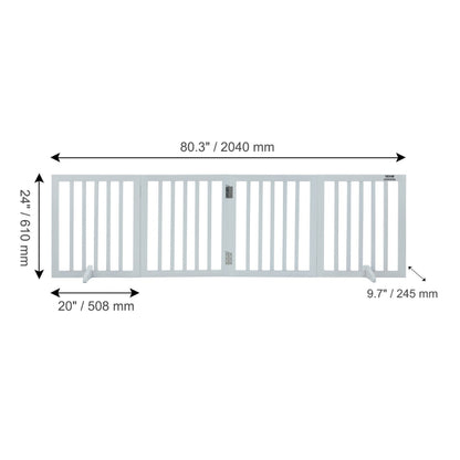 Free Standing Dog Gate Freestanding Pet Gate 3 Panels Foldable Dog Gate_10