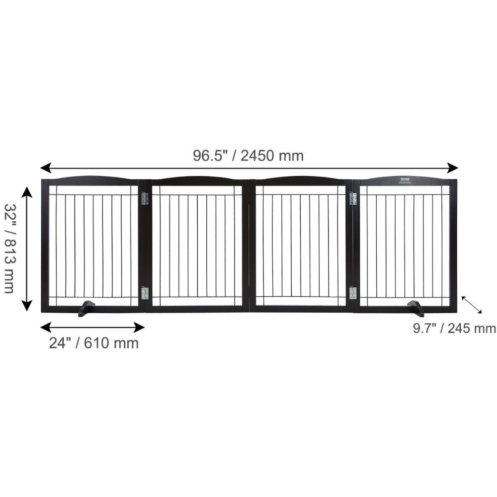 Free Standing Dog Gate Freestanding Pet Gate 3 Panels Foldable Dog Gate_11