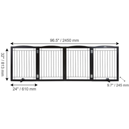 Free Standing Dog Gate Freestanding Pet Gate 3 Panels Foldable Dog Gate_11