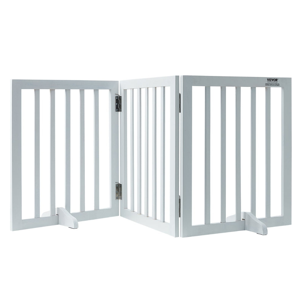 Free Standing Dog Gate Freestanding Pet Gate 3 Panels Foldable Dog Gate_3