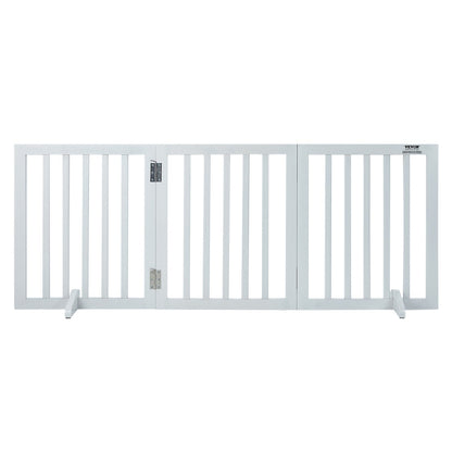 Free Standing Dog Gate Freestanding Pet Gate 3 Panels Foldable Dog Gate_4