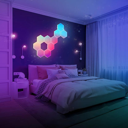 RGB Smart Hexagonal Wall Lamp Color Changing_1