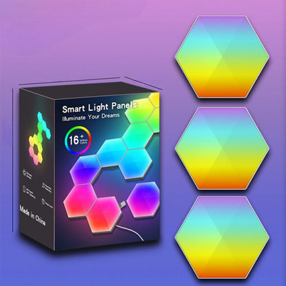 RGB Smart Hexagonal Wall Lamp Color Changing_3