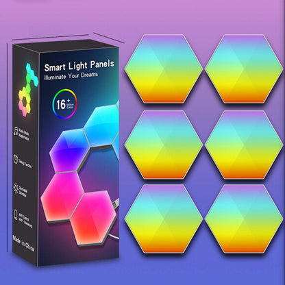 RGB Smart Hexagonal Wall Lamp Color Changing_4