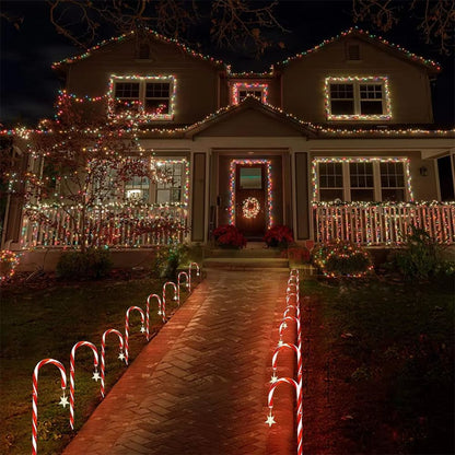 8PCS Solar Candy Cane Lights Waterproof and Versatile for Christmas, Garden and Lawn Decor_1