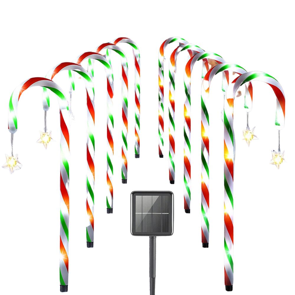 5PCS Solar Candy Cane Lights Festive Christmas Decor for Gardens, Lawns and Landscapes_5