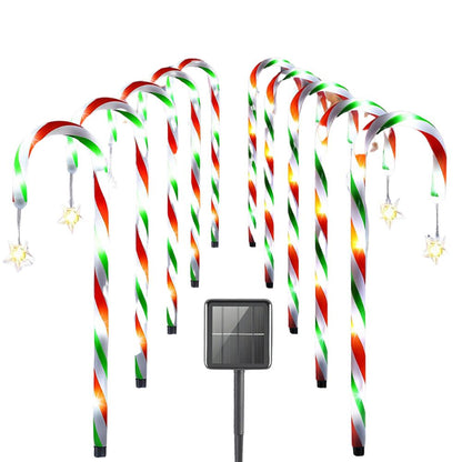 5PCS Solar Candy Cane Lights Festive Christmas Decor for Gardens, Lawns and Landscapes_5