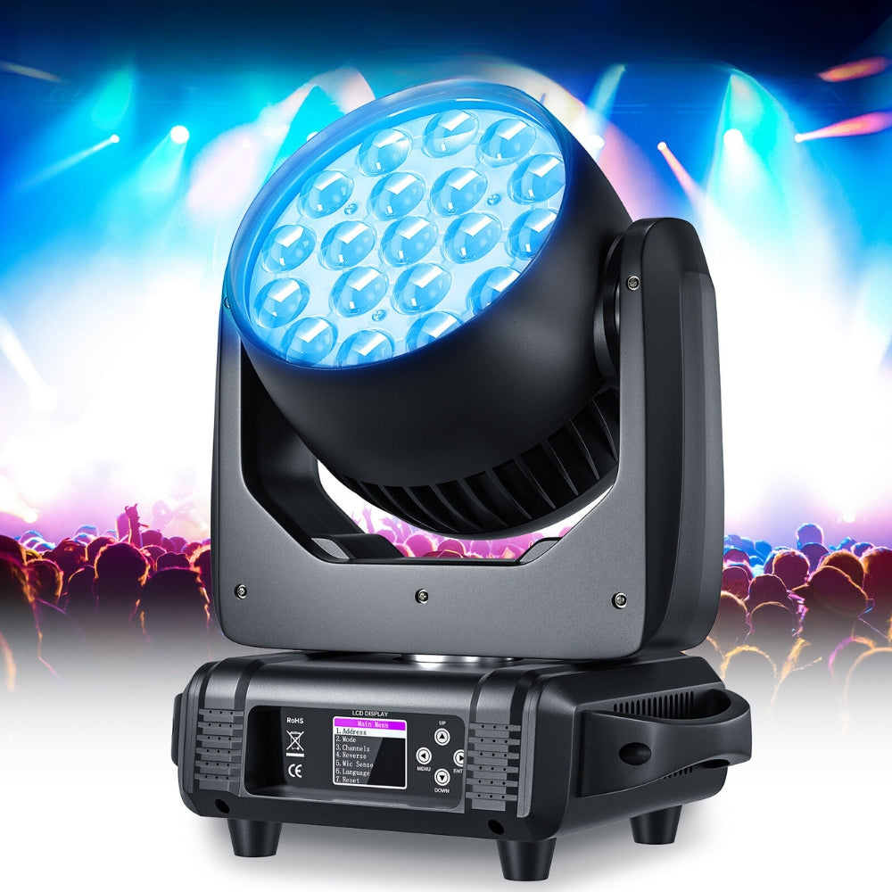 DMX 19x15W RGBW 4in1 LED Wash Zoom Moving Head Beam Light DJ Party Stage Light_3