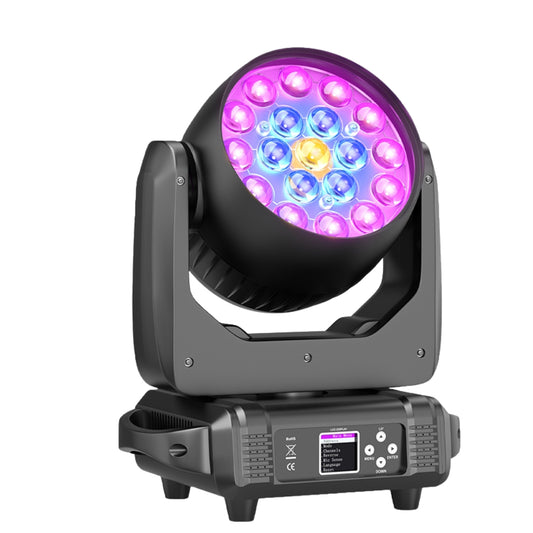 DMX 19x15W RGBW 4in1 LED Wash Zoom Moving Head Beam Light DJ Party Stage Light_0