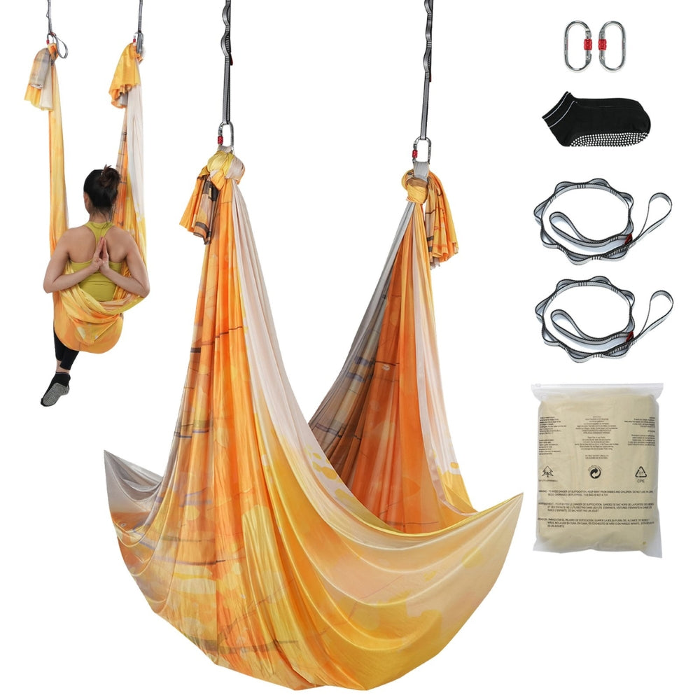 5.5 Yards Aerial Yoga Hammock & Swing Nylon Fabric Full Rigging Hardware_2