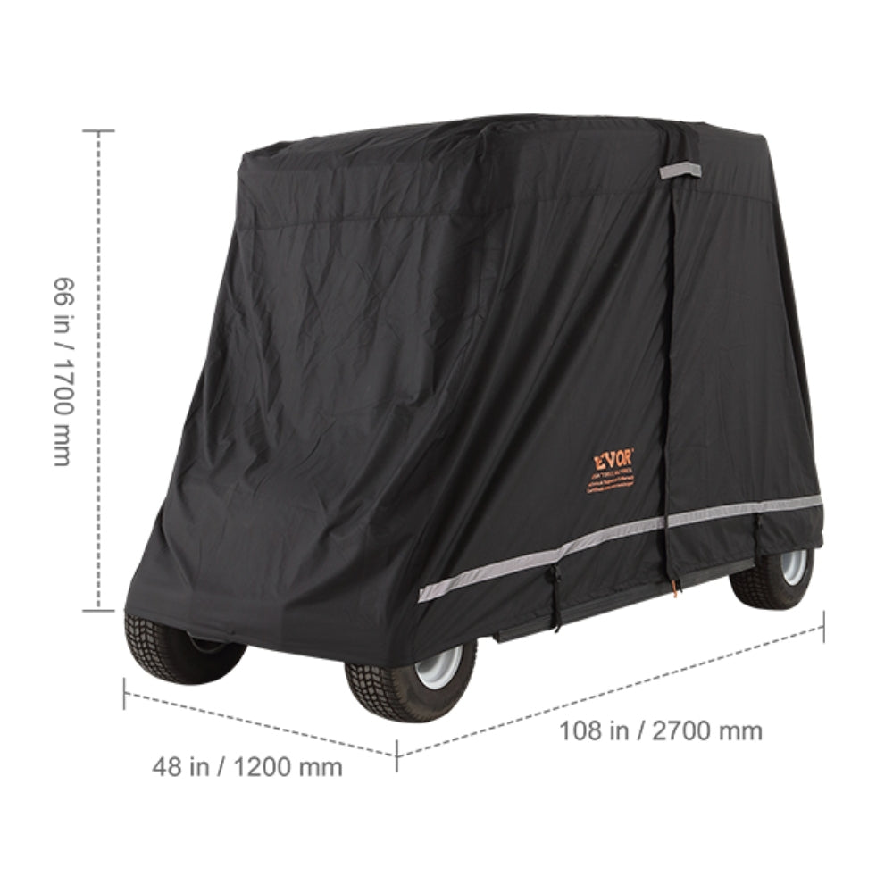 4 Passenger Golf Cart Cover 600D Polyester Full Cover Universal Fits for Most Brand Club Car Covers_6