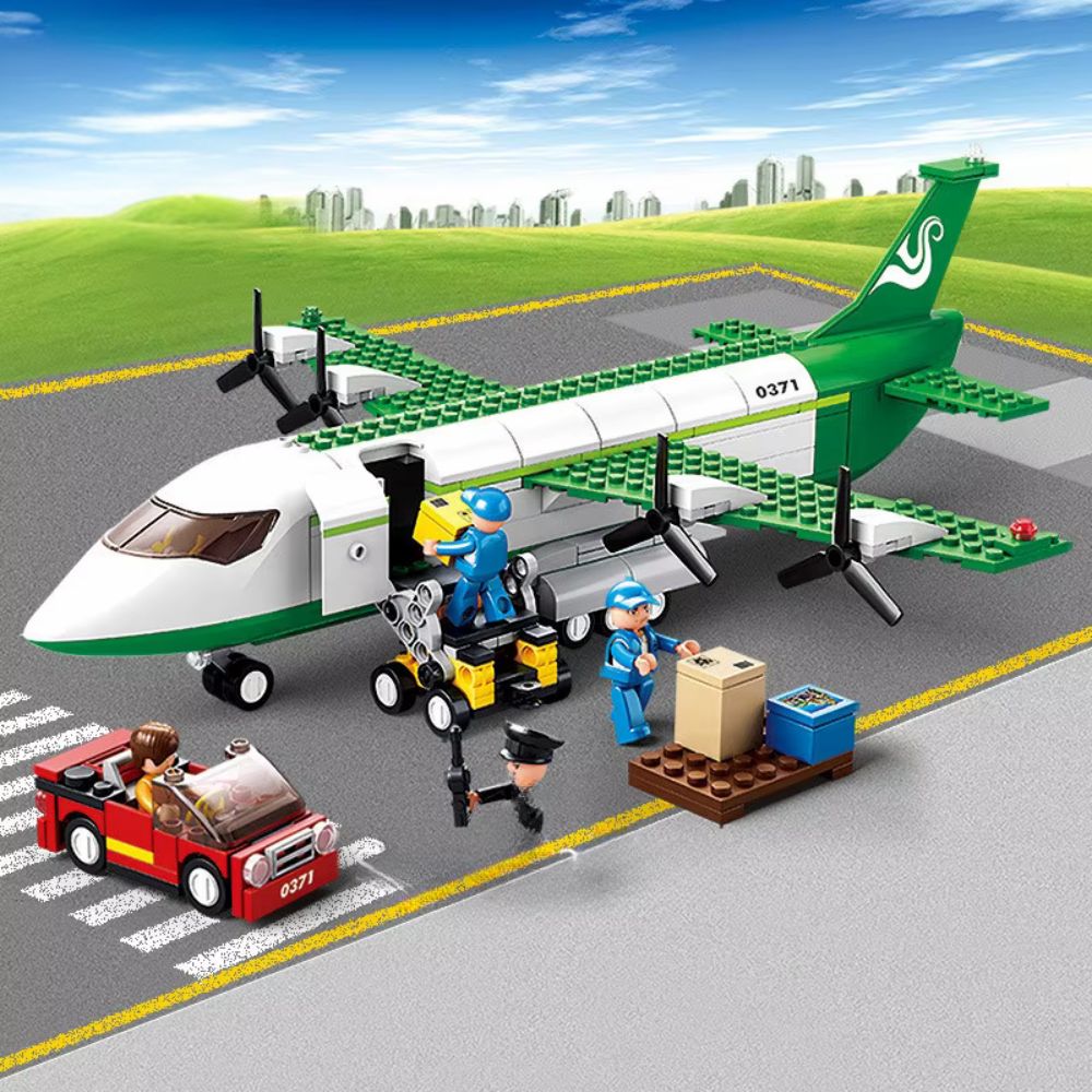 City Cargo Aircraft Educational Building Blocks Toy for Children_0